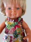 Dress Set - PINNY - to suit 38cm Miniland Doll - Liberty Patchwork Bright