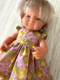Dress Set - to suit 38cm Miniland Doll - Liberty London - Clementina D
