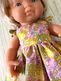Dress Set - to suit 38cm Miniland Doll - Liberty London - Clementina D