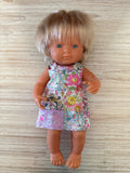 Dress Set - PINNY - to suit 38cm Miniland Doll - Liberty Patchwork Pastel