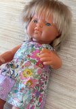 Dress Set - PINNY - to suit 38cm Miniland Doll - Liberty Patchwork Pastel
