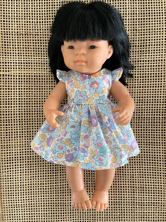 Dress Set - to suit 38cm Miniland Doll - Liberty London - Betsy Summer