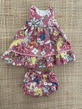 Dress Set - to suit 38cm Miniland Doll - Maxi - May Gibbs Snugglepot & Cuddlepie - Dark Rose Pink