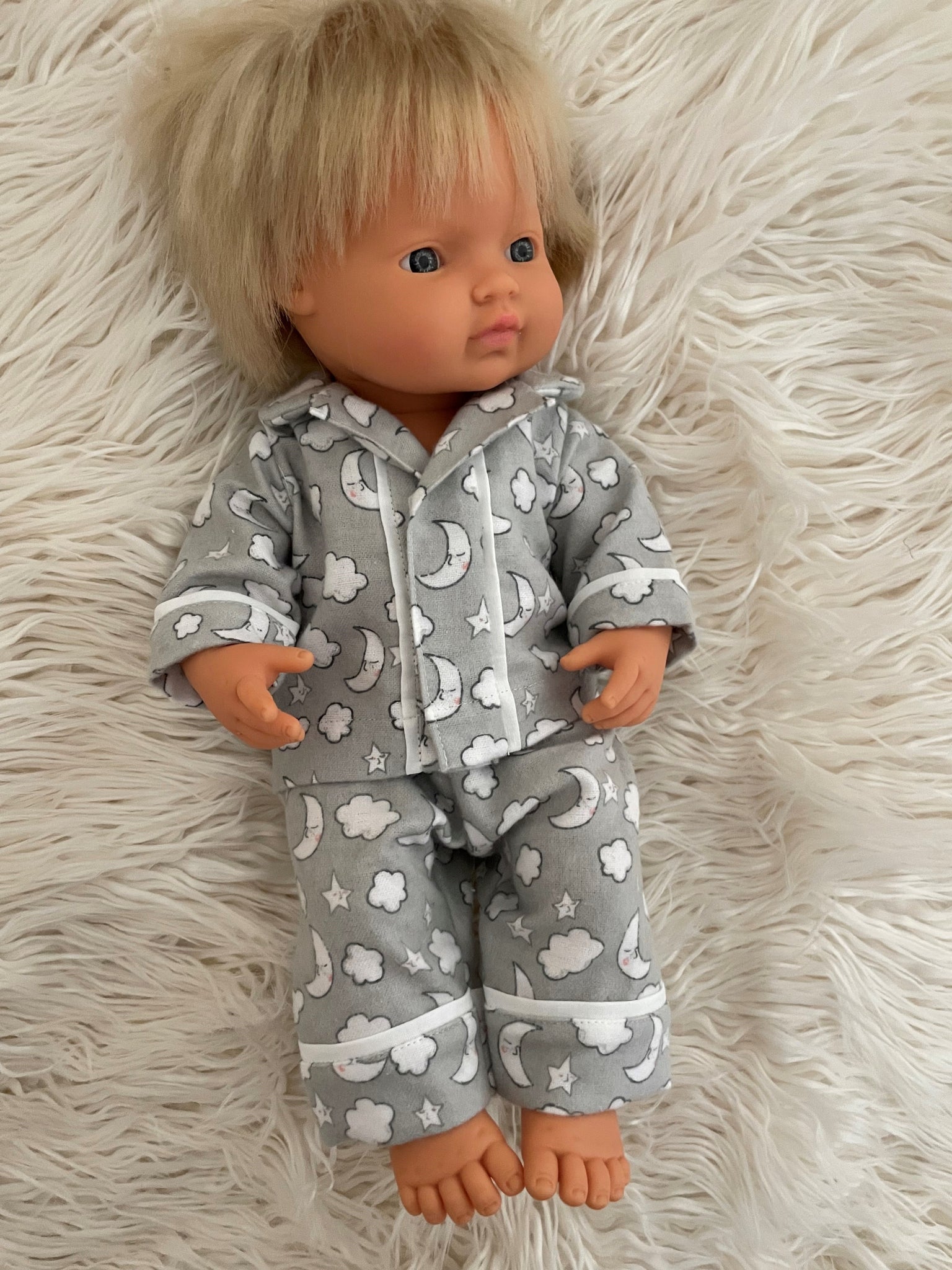 Pyjama Set to suit 38cm Miniland Doll. Will also fit 32cm soft body TailoringForMissPolly