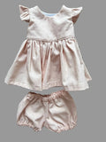 Dress Set - to suit 38cm Miniland Doll - Palest of Pinks