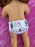 Nappy to suit 38cm Miniland Doll - Pink Tartan