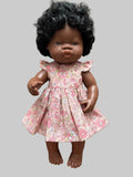 Dress Set - to suit 38cm Miniland Doll - Pretty Pink Flowers