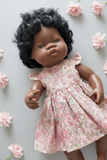 Dress Set - to suit 38cm Miniland Doll - Pretty Pink Flowers