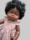 Dress Set - to suit 38cm Miniland Doll - Pretty Pink Flowers