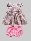 Dress Set - to suit 38cm Miniland Doll - Pretty Pink Flowers