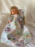 3 piece Bedding Set - Liberty London Patchwork Quilt - Queue for the Zoo