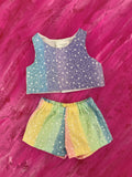Shorts Set to suit 38cm Miniland Doll - Rainbow Sparkles