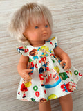 Dress Set - to suit 38cm Miniland Doll - Retro Candy Time