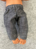Trousers - to suit 38cm Miniland Doll - Grey