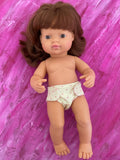 Nappy to suit 38cm Miniland Doll - Yellow & Pink Dotty