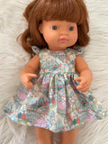 Dress Set - to suit 38cm Miniland Doll - Liberty London - Land of Dreams - Pastel