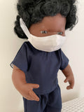 Trousers Set - to suit 38cm Miniland Doll - Scrubs - Navy