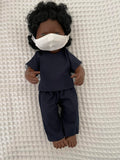 Trousers Set - to suit 38cm Miniland Doll - Scrubs - Navy