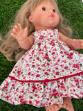 Dress Set - to suit 38cm Miniland Doll - Maxi - Peony Bliss
