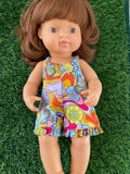 Playsuit - to suit 38cm Miniland Doll - Swirly Summer