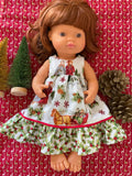 Dress Set - Maxi - to suit 38cm Miniland Doll - Christmas - Anne of Green Gables