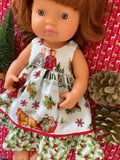 Dress Set - Maxi - to suit 38cm Miniland Doll - Christmas - Anne of Green Gables