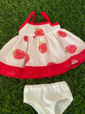 Dress Set - to suit 38cm Miniland Doll - Sundress - Strawberry