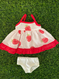 Dress Set - to suit 38cm Miniland Doll - Sundress - Strawberry