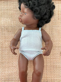 Singlet to suit 38cm Miniland Doll - Pointelle Blue