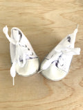 Trainers. Lace up Shoes to suit 38cm Miniland Doll - White Canvas