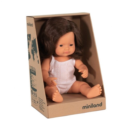 Miniland Doll - 38cm Brunette Girl