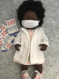 Doctor Jacket Set - to suit 38cm Miniland Doll - White