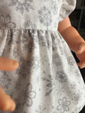 Dress Set - to suit 38cm Miniland Doll - Silver Snow