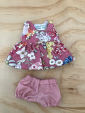 Dress Set - to suit 21cm Miniland Doll - May Gibbs - Snugglepot and Cuddlepie - Pink