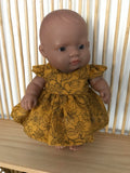 Dress Set - to suit 21cm Miniland Doll -  Fleur Mustard