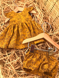 Dress Set - to suit 38cm Miniland Doll - Fleur Mustard