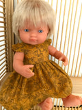 Dress Set - to suit 38cm Miniland Doll - Fleur Mustard