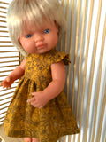 Dress Set - to suit 38cm Miniland Doll - Fleur Mustard