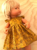 Dress Set - to suit 38cm Miniland Doll - Fleur Mustard