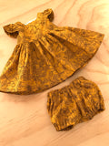 Dress Set - to suit 38cm Miniland Doll - Fleur Mustard