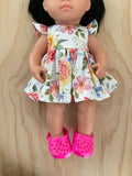 Croc Style shoes to suit 38cm Miniland Doll - Bright Pink