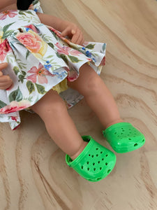 Croc Style shoes to suit 38cm Miniland Doll - Green
