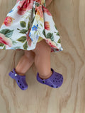 Croc Style shoes to suit 38cm Miniland Doll - Purple
