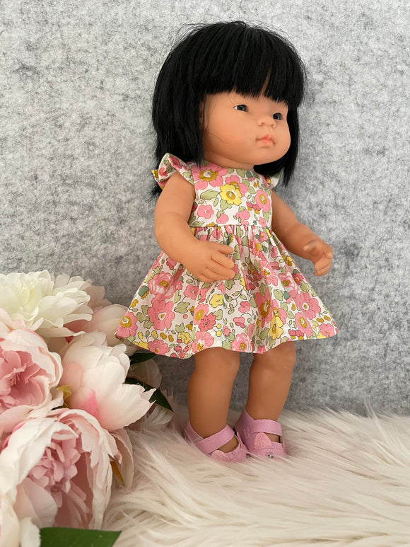 Dress Set - to suit 38cm Miniland Doll - Liberty London - Betsy - B