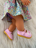 Mary Jane Shoes to suit 38cm Miniland Doll - Oxford - Pink