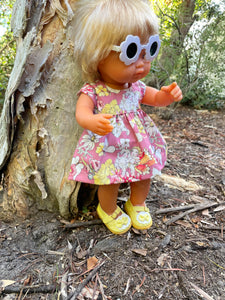 Dress Set - to suit 38cm Miniland Doll - May Gibbs - Snugglepot & Cuddlepie - Dark Rose Pink