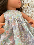 Dress Set - to suit 38cm Miniland Doll - Liberty London - Under Water Waltz