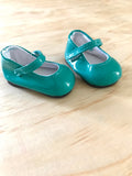 Mary Jane Shoes to suit 38cm Miniland Doll - Patent Teal