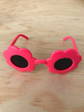 Doll Glasses - Tinted lens - Sun Glasses style - Flower - Bright Pink