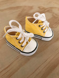 Trainers  Lace up Shoes to suit 38cm Miniland Doll - Canvas - Yellow